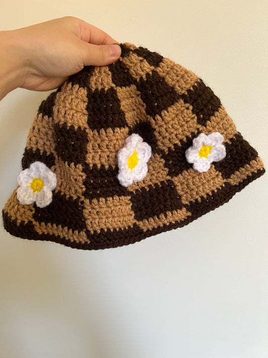 Daisy Checkered Bucket Hat